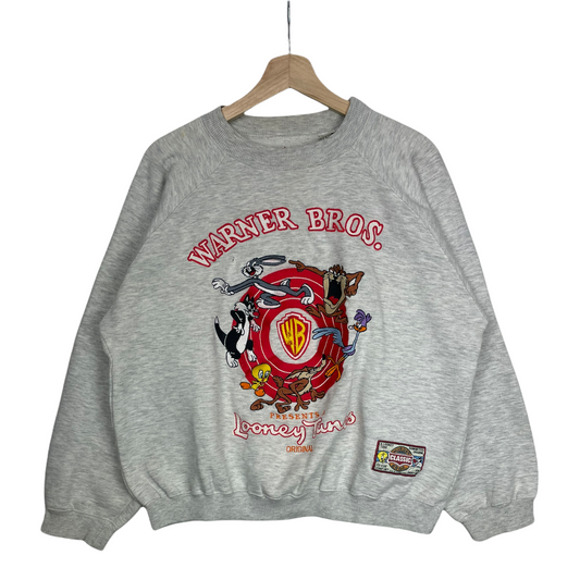 90s Looney Tunes Warner Brothers Sweatshirt Grey M