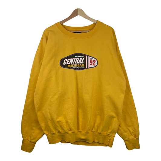 90s Jones & Mitchell Central Michigan Sweatshirt Yellow  L