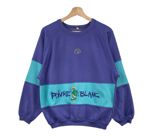 90s Poivre Blanc Sweatshirt Purple Turqoise M