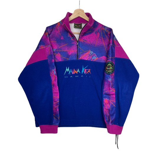 90s Manna Kea Crazy Fleece Blue Pinlk L