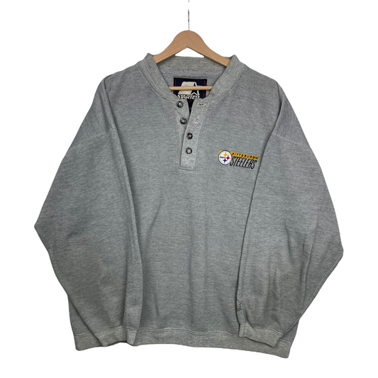 90s Starter Pittsburgh Steelers NFL Sweatshirt Grey XL