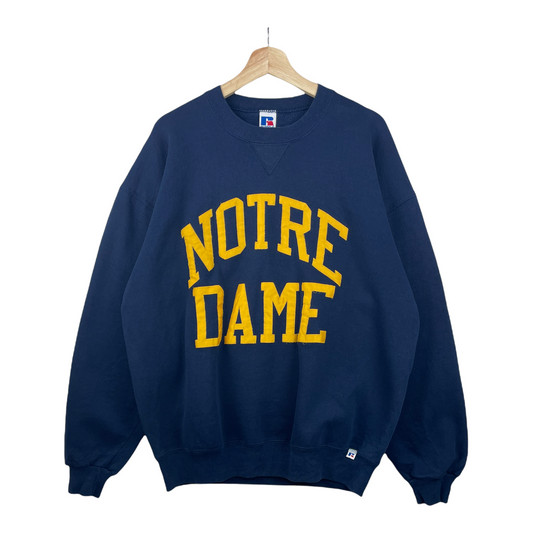 90s Russel Athletic Notre Dame NCAA Sweatshirt Navy  XL