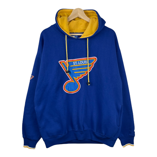 90s Starter St. Louis Blues NHL Hoodie Blue Yellow XL