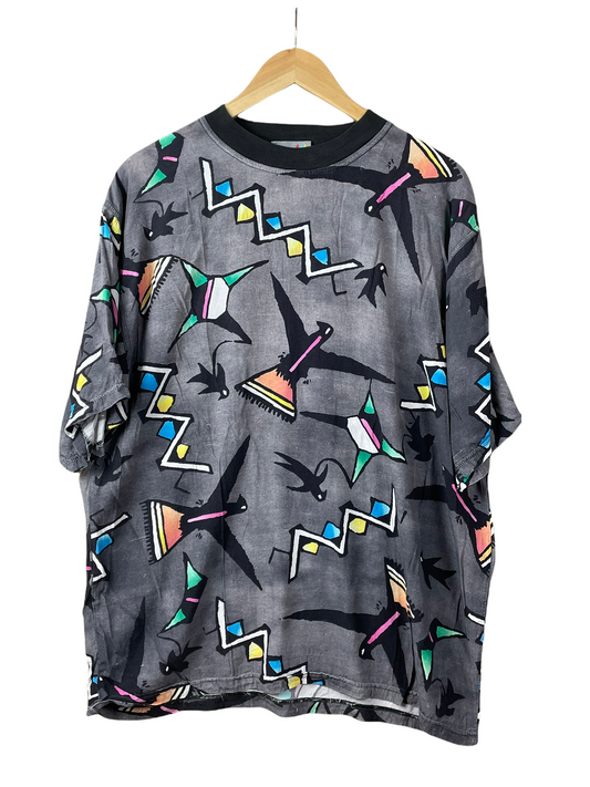 90s Jacky Peer T-Shirt Black Colorful M/L