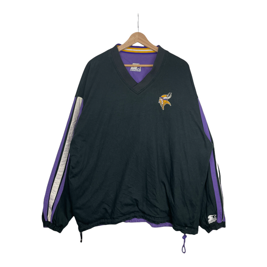 90s Starter Minessota Vikings NFL Pullover Purple Black XL
