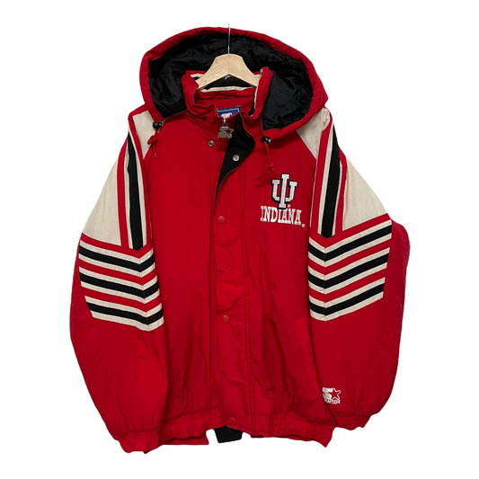 90s Starter Indiana Hoosiers NCAA Jacket Red Black L
